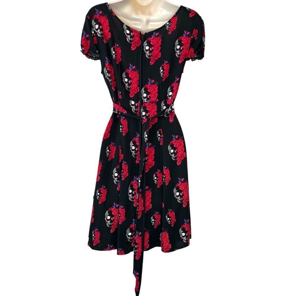 ROYAL BONES By Daang Goodman Floral Skull Dress in Red & Black Women's Medium - Picture 8 of 13
